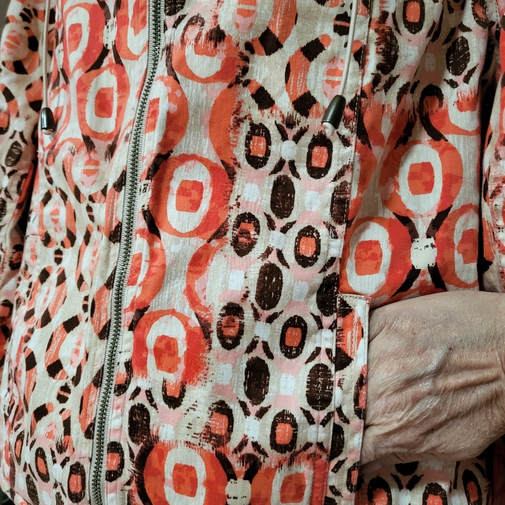 Ruby Road Orange, Brown Full Zipper, Toggle Neck … - image 4